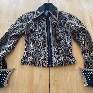 Diane Olsen Western Show Jacket Leopard Print Bling 5/6